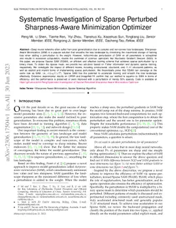 Systematic Investigation of Sparse Perturbed Sharpness-Aware
  Minimization Optimizer