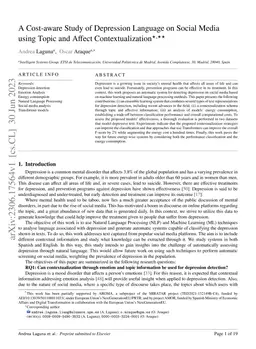A Cost-aware Study of Depression Language on Social Media using Topic
  and Affect Contextualization