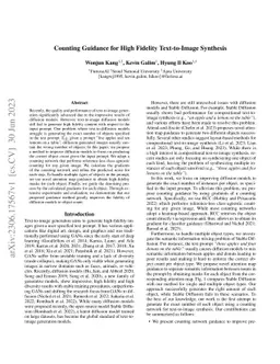 Counting Guidance for High Fidelity Text-to-Image Synthesis