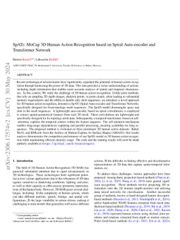 SpATr: MoCap 3D Human Action Recognition based on Spiral Auto-encoder
  and Transformer Network