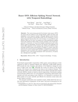 Razor SNN: Efficient Spiking Neural Network with Temporal Embeddings