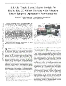 S.T.A.R.-Track: Latent Motion Models for End-to-End 3D Object Tracking
  with Adaptive Spatio-Temporal Appearance Representations