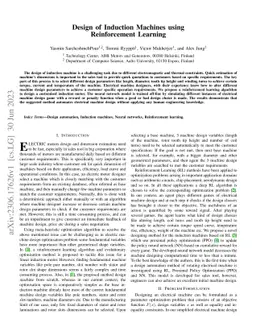 Design of Induction Machines using Reinforcement Learning
