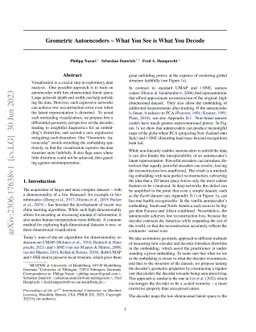 Geometric Autoencoders -- What You See is What You Decode