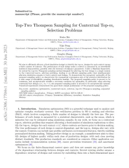 Top-Two Thompson Sampling for Contextual Top-mc Selection Problems