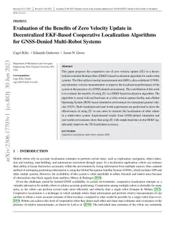 Evaluation of the Benefits of Zero Velocity Update in Decentralized
  EKF-Based Cooperative Localization Algorithms for GNSS-Denied Multi-Robot
  Systems