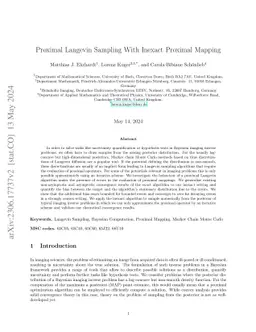 Proximal Langevin Sampling With Inexact Proximal Mapping
