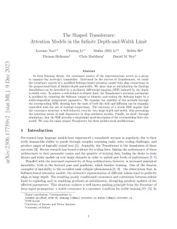 The Shaped Transformer: Attention Models in the Infinite Depth-and-Width
  Limit