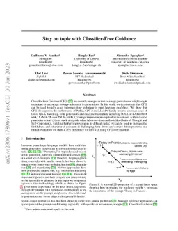 Stay on topic with Classifier-Free Guidance