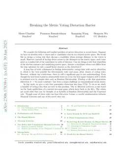 Breaking the Metric Voting Distortion Barrier