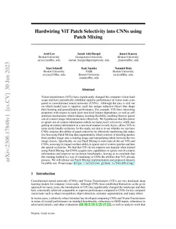Hardwiring ViT Patch Selectivity into CNNs using Patch Mixing