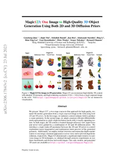 Magic123: One Image to High-Quality 3D Object Generation Using Both 2D
  and 3D Diffusion Priors