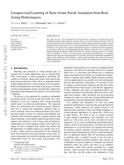 Unsupervised Learning of Style-Aware Facial Animation from Real Acting
  Performances