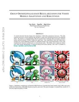 Group Orthogonalization Regularization For Vision Models Adaptation and
  Robustness
