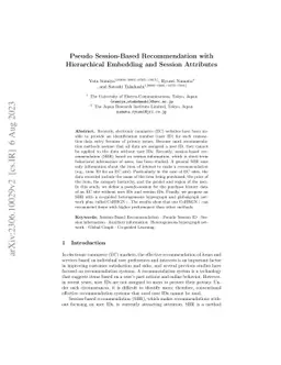 Pseudo Session-Based Recommendation with Hierarchical Embedding and
  Session Attributes