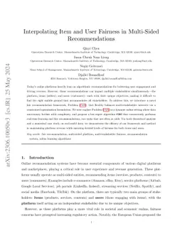 Interpolating Item and User Fairness in Multi-Sided Recommendations