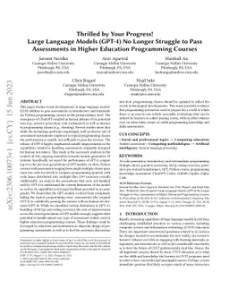 Thrilled by Your Progress! Large Language Models (GPT-4) No Longer
  Struggle to Pass Assessments in Higher Education Programming Courses