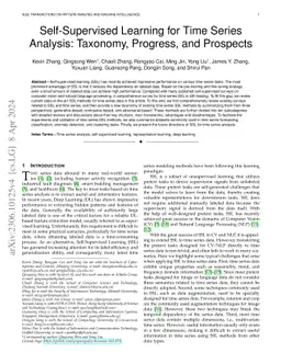 Self-Supervised Learning for Time Series Analysis: Taxonomy, Progress,
  and Prospects