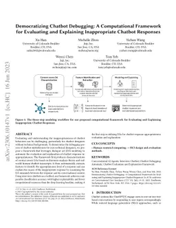 Democratizing Chatbot Debugging: A Computational Framework for
  Evaluating and Explaining Inappropriate Chatbot Responses