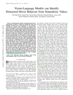 Vision-Language Models can Identify Distracted Driver Behavior from
  Naturalistic Videos