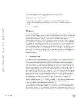 Calculating the matrix profile from noisy data