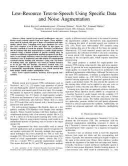 Low-Resource Text-to-Speech Using Specific Data and Noise Augmentation