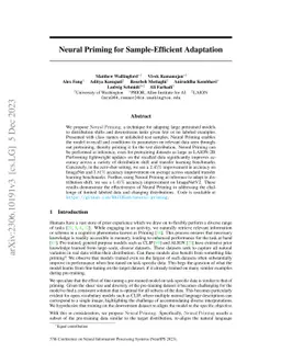 Neural Priming for Sample-Efficient Adaptation