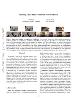 Learning Space-Time Semantic Correspondences