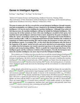 Genes in Intelligent Agents