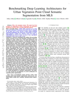 Benchmarking Deep Learning Architectures for Urban Vegetation Point
  Cloud Semantic Segmentation from MLS
