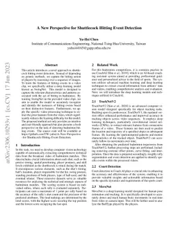 A New Perspective for Shuttlecock Hitting Event Detection