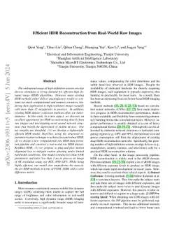 Efficient HDR Reconstruction from Real-World Raw Images