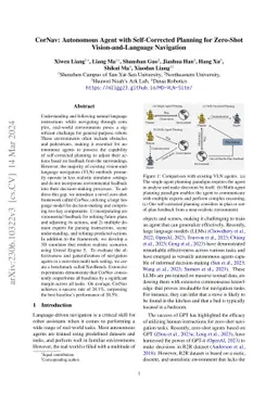CorNav: Autonomous Agent with Self-Corrected Planning for Zero-Shot
  Vision-and-Language Navigation