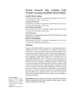 Persian Semantic Role Labeling Using Transfer Learning and BERT-Based
  Models