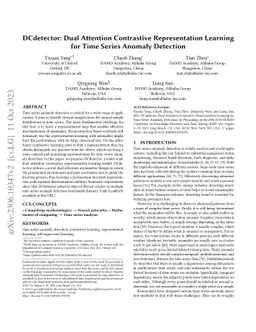 DCdetector: Dual Attention Contrastive Representation Learning for Time
  Series Anomaly Detection