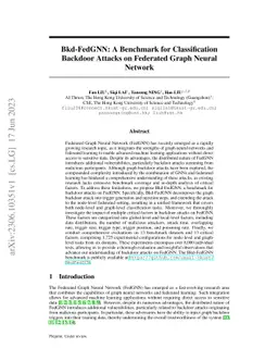 Bkd-FedGNN: A Benchmark for Classification Backdoor Attacks on Federated
  Graph Neural Network
