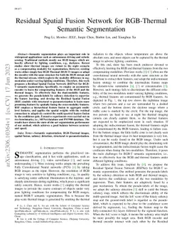 Residual Spatial Fusion Network for RGB-Thermal Semantic Segmentation