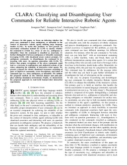 CLARA: Classifying and Disambiguating User Commands for Reliable
  Interactive Robotic Agents