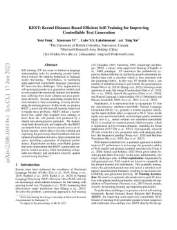 KEST: Kernel Distance Based Efficient Self-Training for Improving
  Controllable Text Generation
