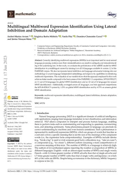 Multilingual Multiword Expression Identification Using Lateral
  Inhibition and Domain Adaptation
