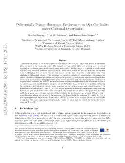 Differentially Private Histogram, Predecessor, and Set Cardinality under
  Continual Observation