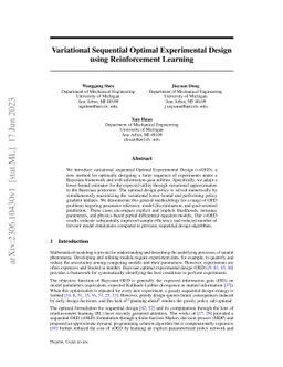 Variational Sequential Optimal Experimental Design using Reinforcement
  Learning
