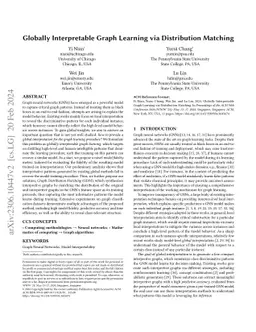Globally Interpretable Graph Learning via Distribution Matching