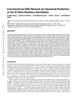 Convolutional GRU Network for Seasonal Prediction of the El
  Niño-Southern Oscillation