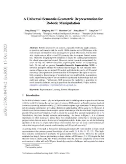 A Universal Semantic-Geometric Representation for Robotic Manipulation