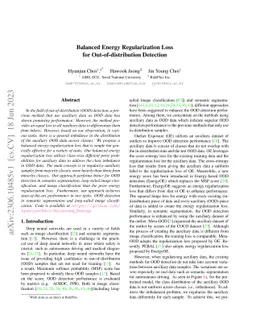 Balanced Energy Regularization Loss for Out-of-distribution Detection