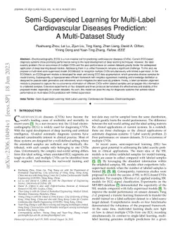 Semi-Supervised Learning for Multi-Label Cardiovascular Diseases
  Prediction:A Multi-Dataset Study