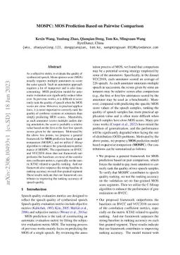 MOSPC: MOS Prediction Based on Pairwise Comparison