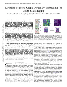 Structure-Sensitive Graph Dictionary Embedding for Graph Classification