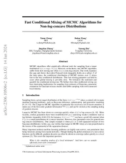 Fast Conditional Mixing of MCMC Algorithms for Non-log-concave
  Distributions